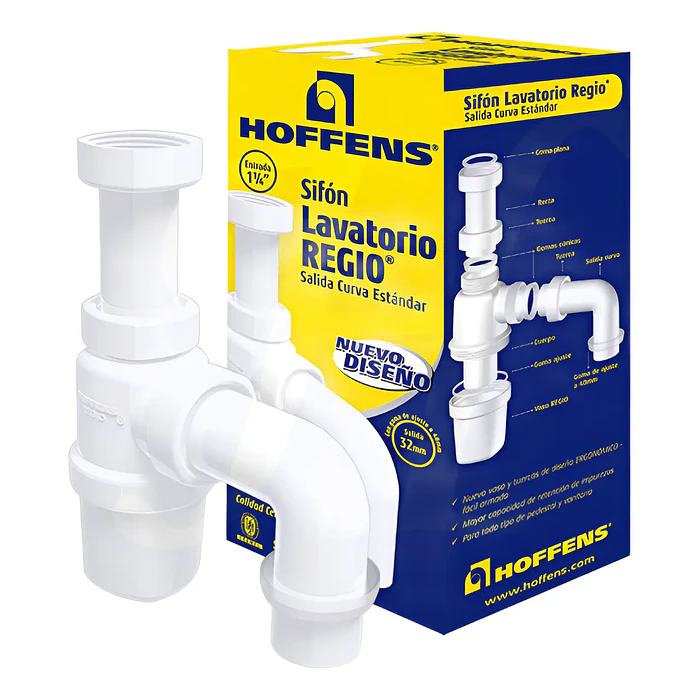 Sifon Regio 1 1/4 Sal/cur Estandar 32mm Lavatorio