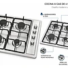 Encimera Cocina A Gas Con Encendido Eléctrico 4 Quemadores 2