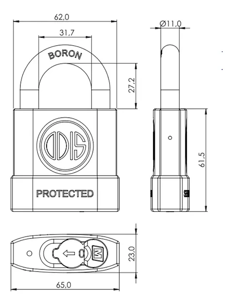 Candado Odis M60 Protected 63mm