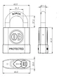 Candado Odis M60 Protected 63mm - Miniatura 2
