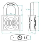 Candado Odis Modelo 360 60mm Cuerpo Forjado - Miniatura 3