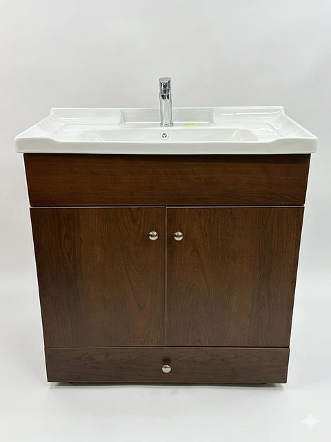 Vanitorio 2 puertas 80cm Cafe + Llave Fas Asis