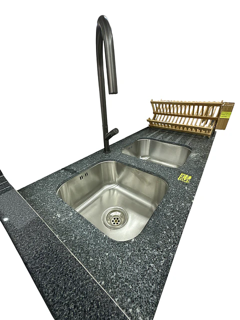 Mueble Lavaplatos 120cm + Granito con 2 cubetas + Llave Extraible Fas 