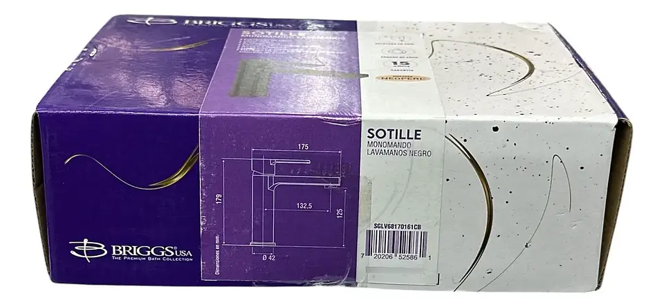 Monomando Lavamanos Sotille Matte Briggs Fanaloza 3