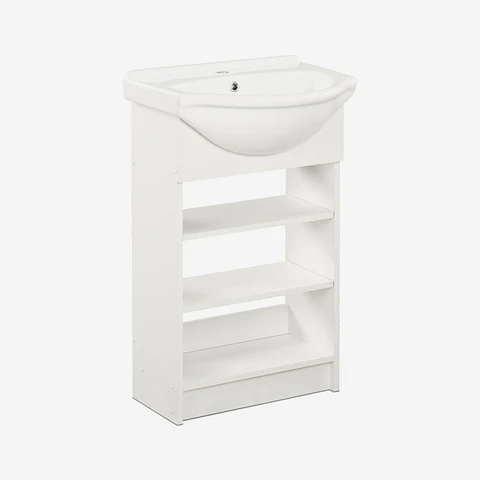 Vanitorio 2 Repisas Cannes Blanco 50 Cm.