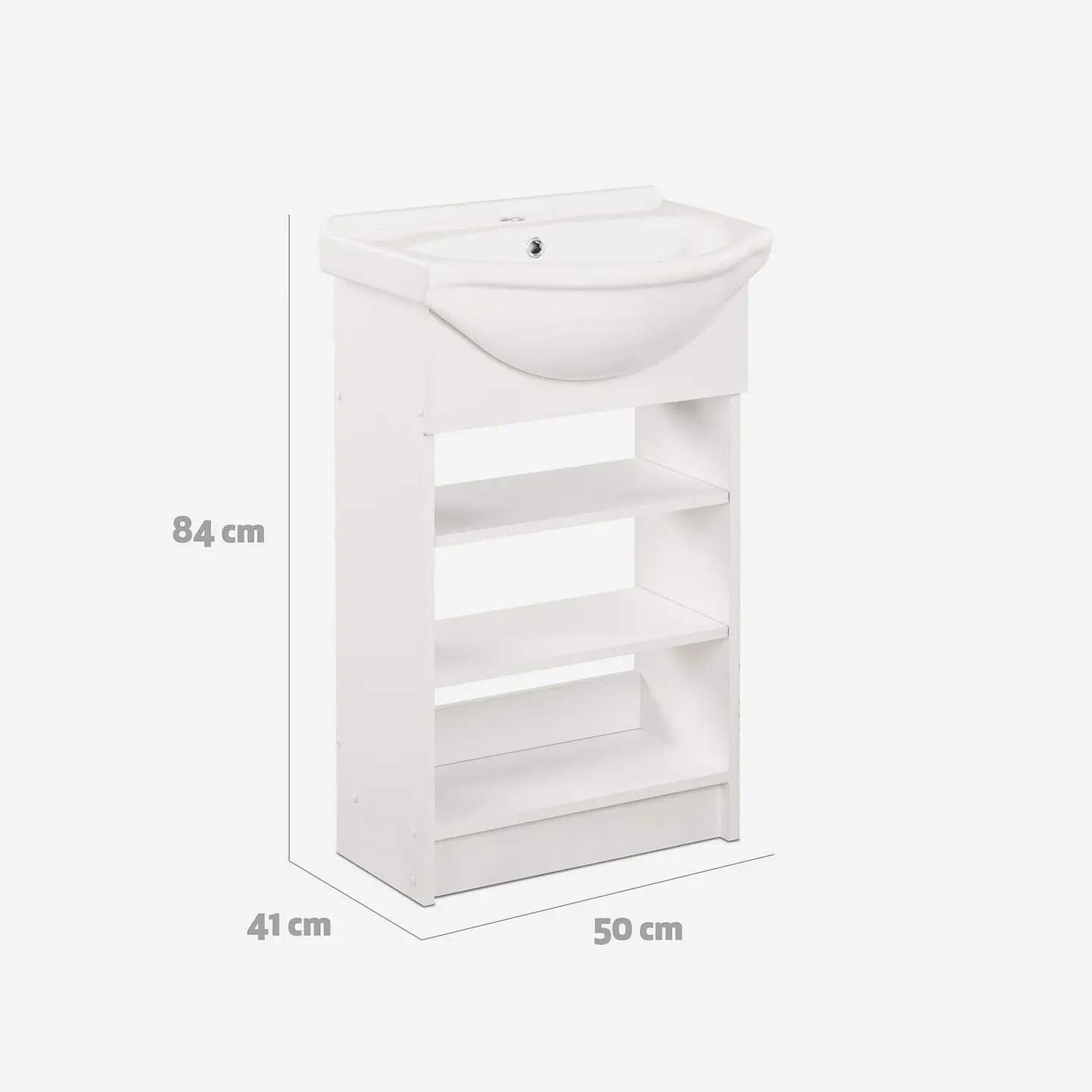 Vanitorio 2 Repisas Cannes Blanco 50 Cm. 3