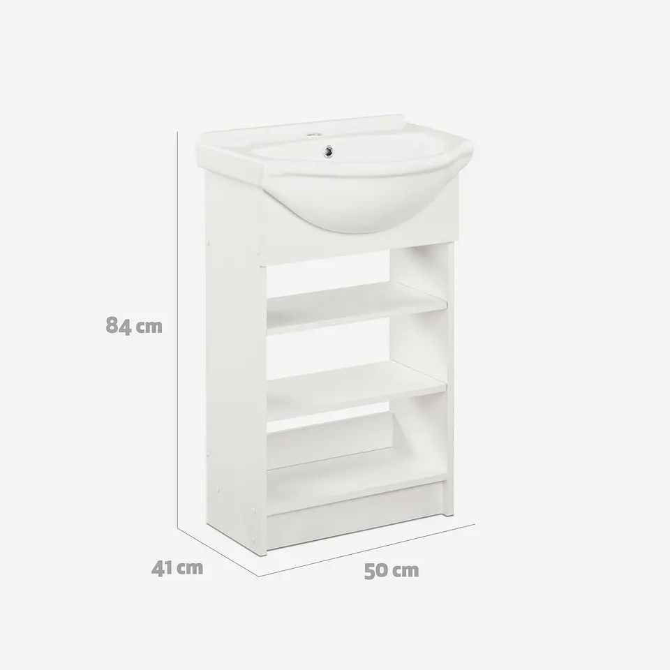 Vanitorio 2 Repisas Cannes Blanco 50 Cm. 3