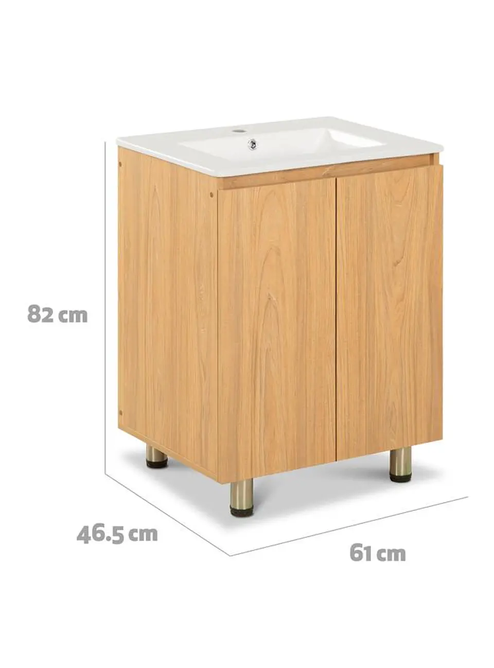 Vanitorio Lisboa 2 Puertas Olmo 60CM + Llave MM Nibsa 3
