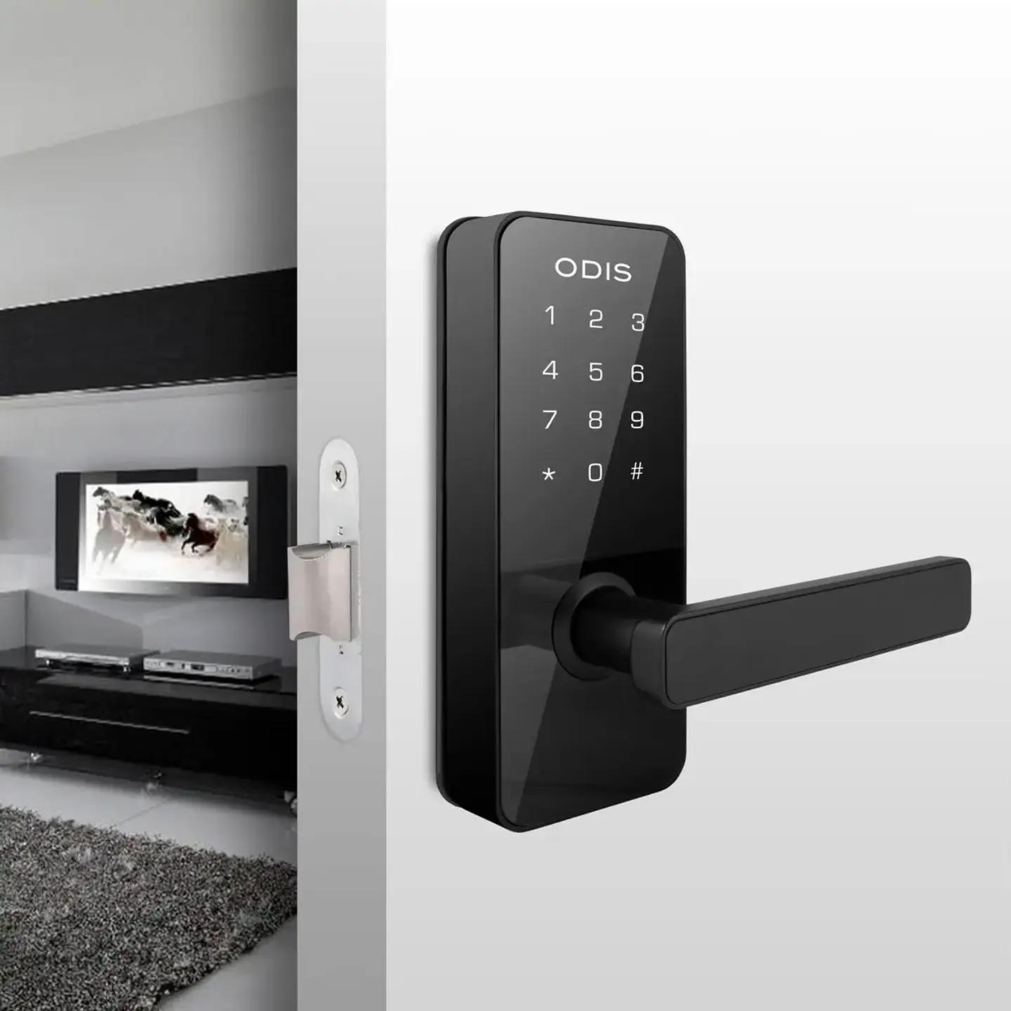Cerradura Digital Odis 7700 Manilla Reversible Negro 2