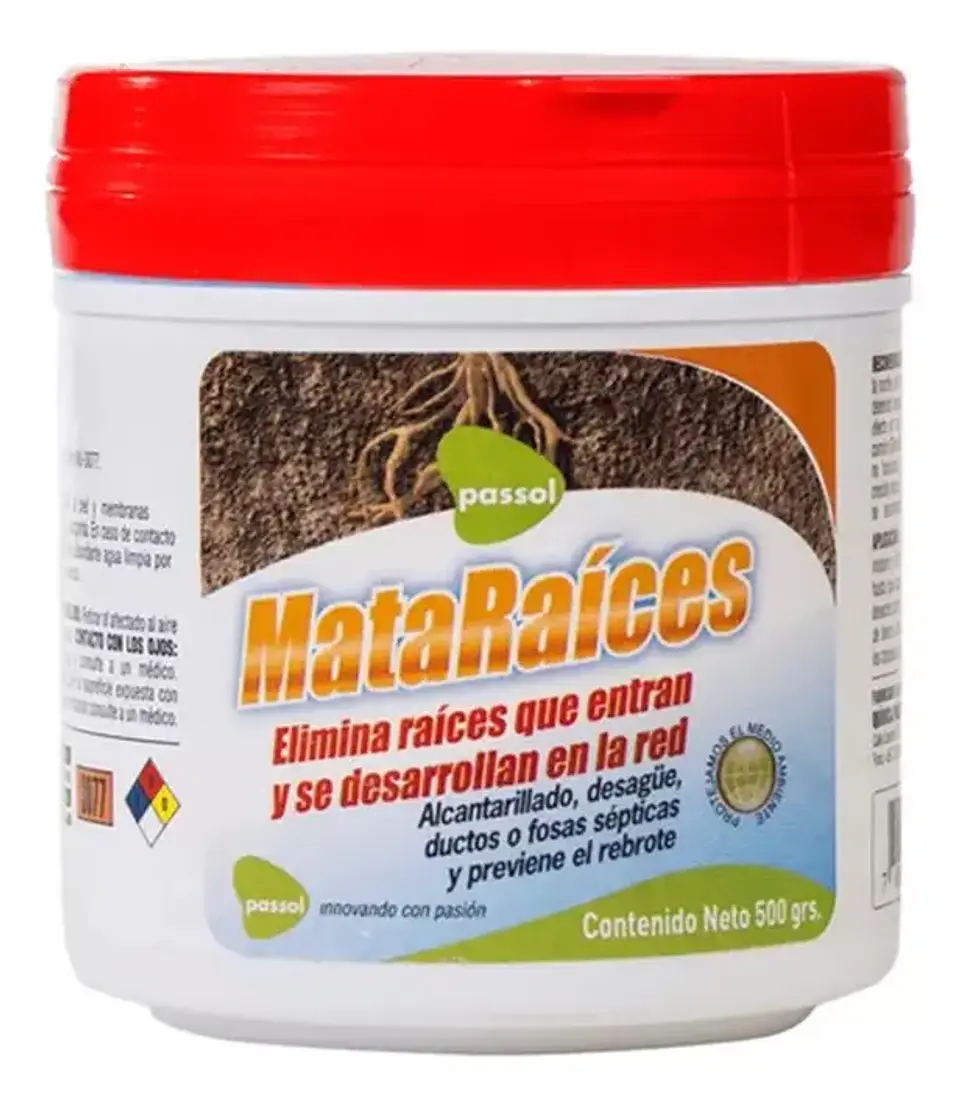 Mata Raices Eliminador 500grs Passol Cañerias Ductos Alcantarillado 1