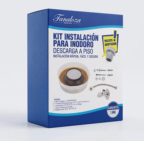 KIT INSTALACION PARA INODORO DESCARGA A PISO WC FANALOZA