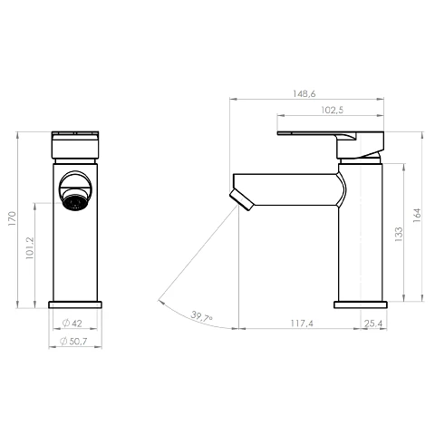 Monomando Lavamanos Vermont Inox Satinado