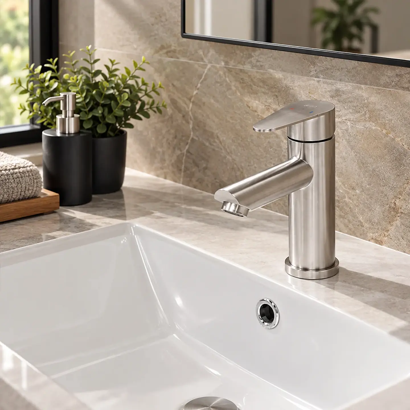 Monomando Lavamanos Vermont Inox Satinado 5