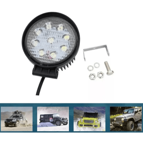 Luces Foco Neblinero Led 27w 4x4 Auto Moto Caminon Redondo