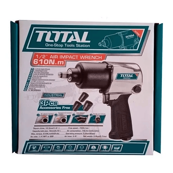 Pistola Neumatica De Impacto 1/2" 610Nm Total