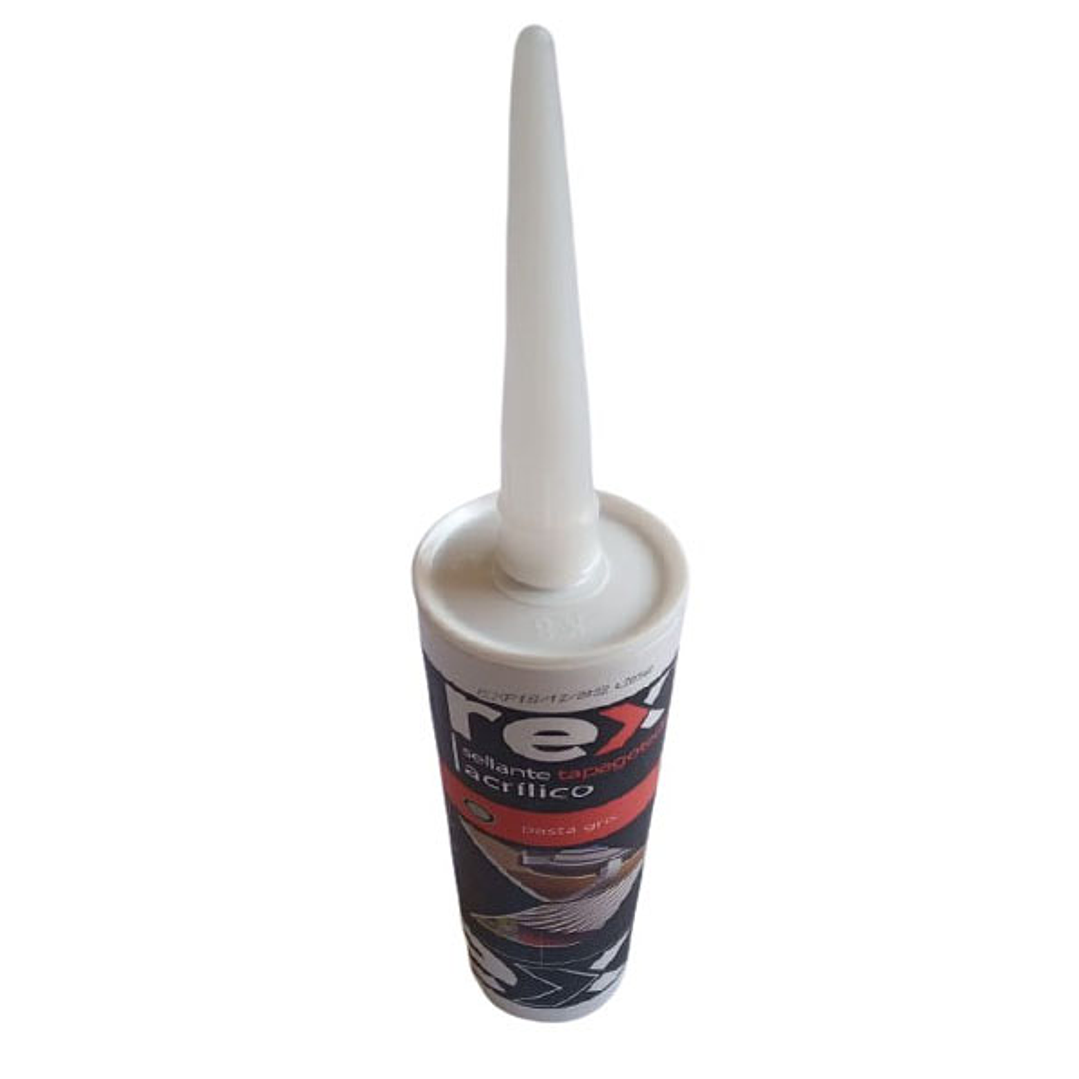 Sellante Tapagoteras Acrilico Pasta Gris 300Ml Rex 2