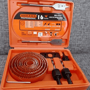 Juego De Sierras Copas P/Madera Profesional 16Pcs Makawa