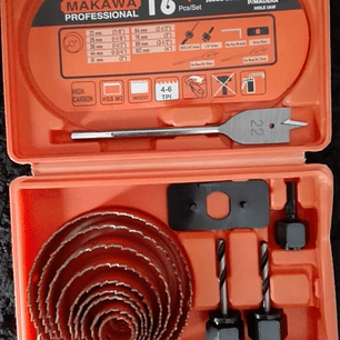 Juego De Sierras Copas P/Madera Profesional 16Pcs Makawa