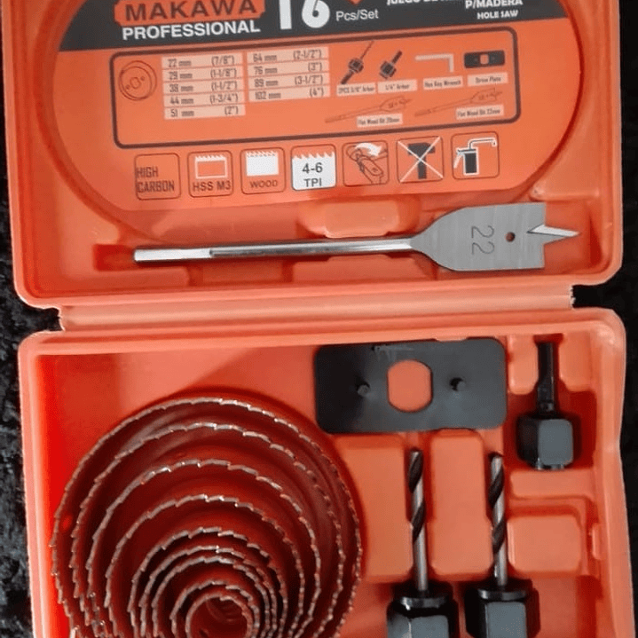 Juego De Sierras Copas P/Madera Profesional 16Pcs Makawa 2