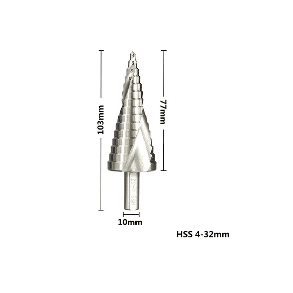 Broca Escalonada Para Metal/Acero Tipo Espiral 4-32mm