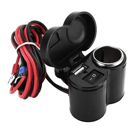 Cargador Usb Para Moto + Encendedor De 5 volt  Resistente Al Agua