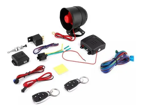  Alarma universal para coche, alarma remota con 2 controles  remotos, sirena, sensor de impacto, arnés de cableado y cable de conexión  LED para protección de seguridad del automóvil : Automotriz