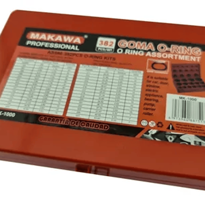 Juego Orrines Universales 382Pcs Oring Surtido Makawa 1