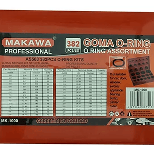 Juego Orrines Universales 382Pcs Oring Surtido Makawa