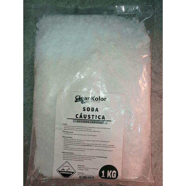 Soda Caustica Bolsa 1Kg Cleankolor