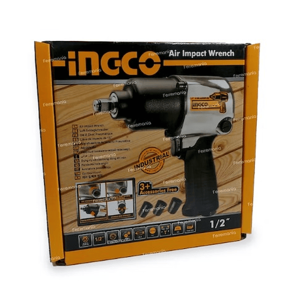 Pistola neumática de impacto 1/2 con accesorios INGCO - Multifrío