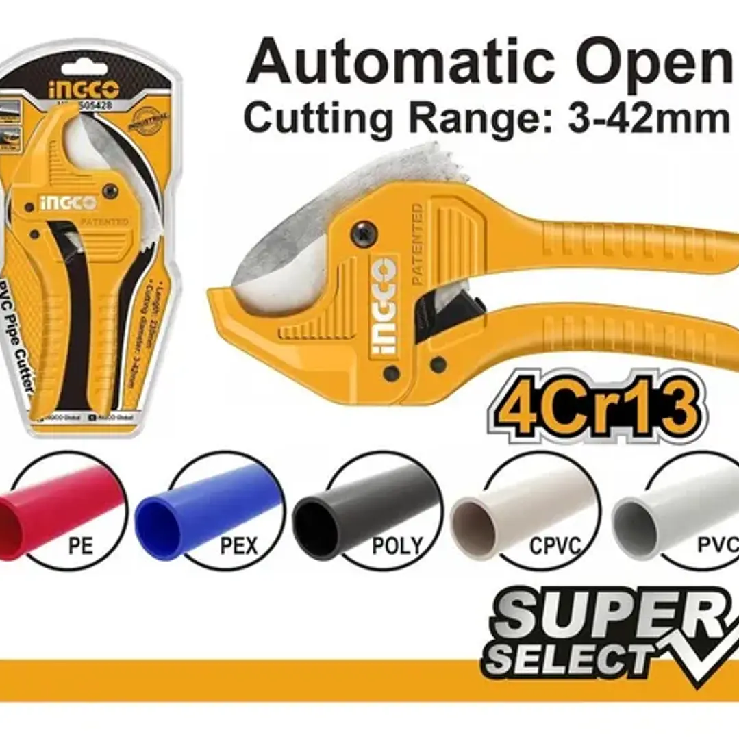 Tijera Cortador De Tubo PVC De 3 - 42Mm 193Mm Ingco 2