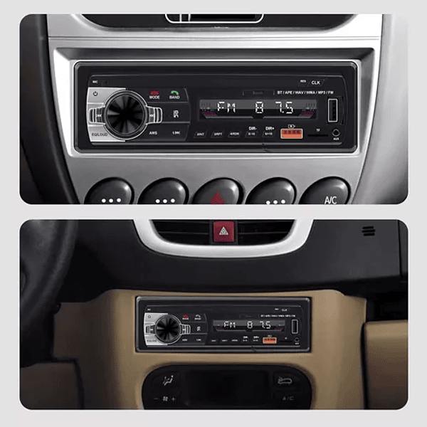 Radio Auto Digital Bluetooth 1 Din Usb/Tarjeta SD Panel Fijo
