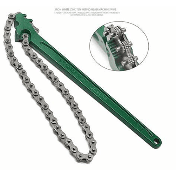 Llave de cadena reversible resistente de 16 pulgadas que se adapta a la  llave de filtro de aceite de 1.5 a 7.5 pulgadas de diámetro, llave de  cadena