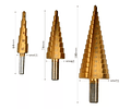 Broca Conica Escalonada Cobalto 4 A 32mm Paso A Paso 3Pcs