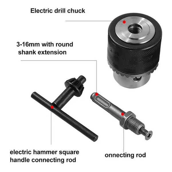 Adaptador Para Mandril De Broca 3.0-16mm 1/2-20 Unf