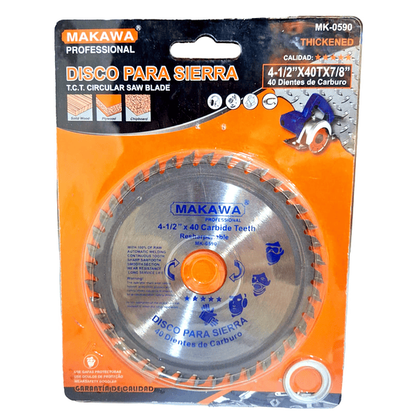 Disco De Sierra Para Madera 4" 40 Dientes Makawa