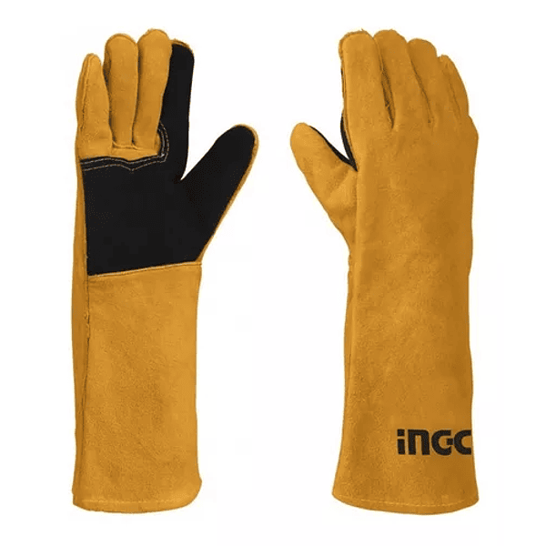 Guantes Cuero Ingco Amarillo Largo Soldador 16" Ingco