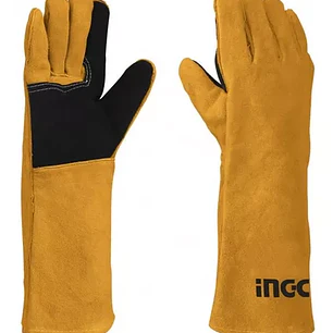 Guantes Cuero Ingco Amarillo Largo Soldador 16