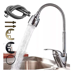 Llave Monomando Lavaplatos Con Cuello Flexible