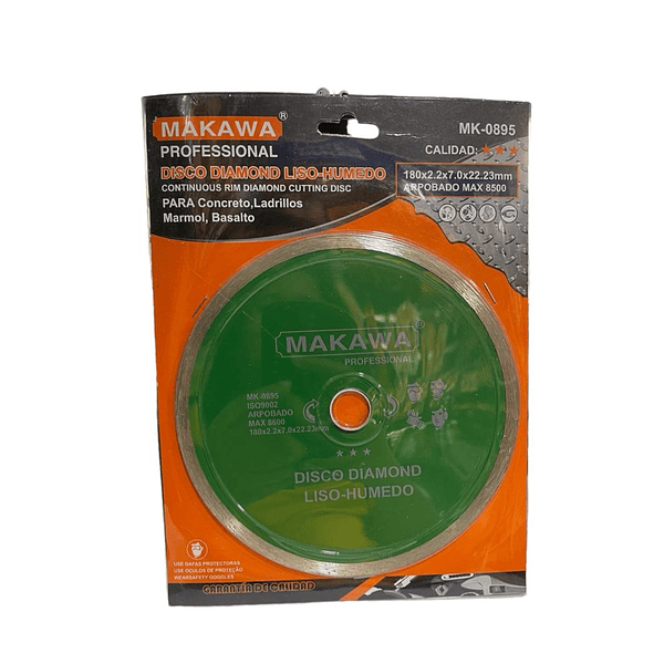 Disco Diamantado Para Ceramica 7" 180mm Verde Makawa