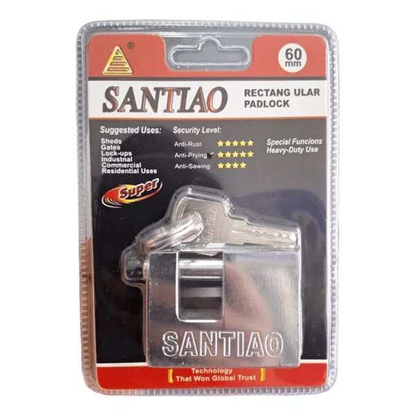 Candado De Seguridad Anti Napoleon 60Mm Anti Robo + 3 Llaves