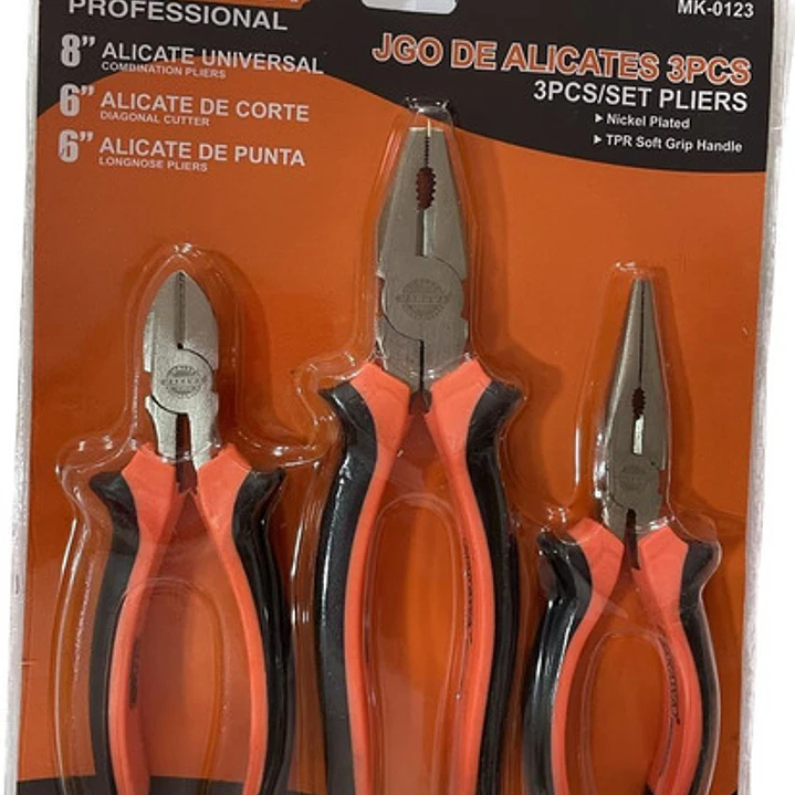 Set Kit Juego De Alicates 3 Piezas Makawa 3