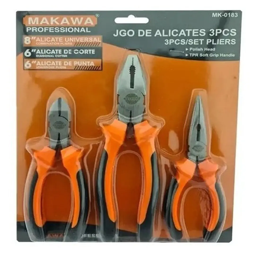 Set Kit Juego De Alicates 3 Piezas Makawa 2