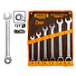 Set Llaves Punta Corona Con Chicarra 19-32mm 6 Pcs Ingco - Miniatura 2
