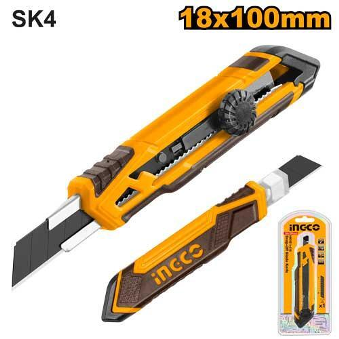 Cuchillo Cartonero Retractil 18x100mm Ingco 1