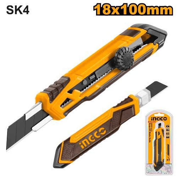 Cuchillo Cartonero Retractil 18x100mm Ingco 1