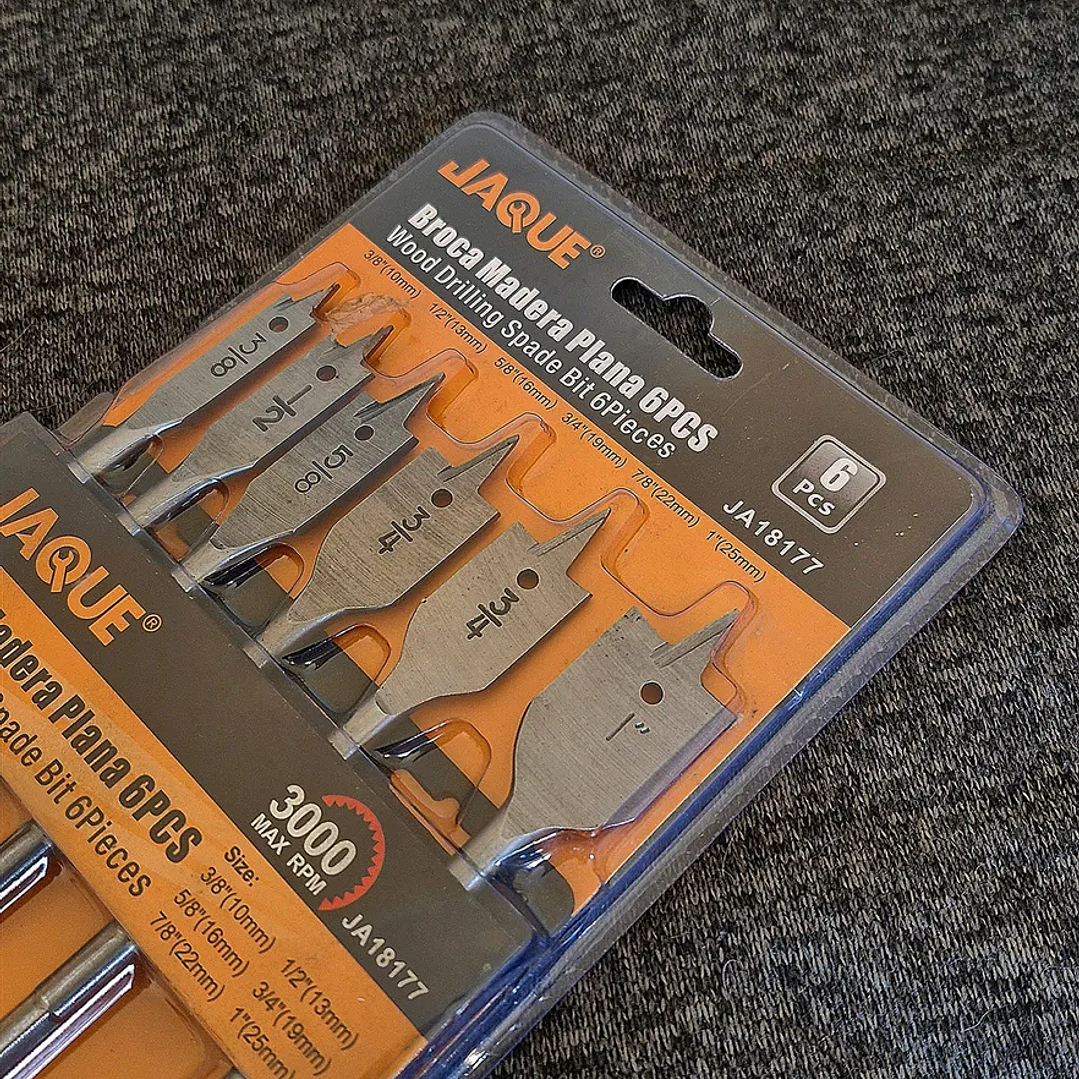 Broca Madera Plana Paleta 6 Piezas Jaque  2