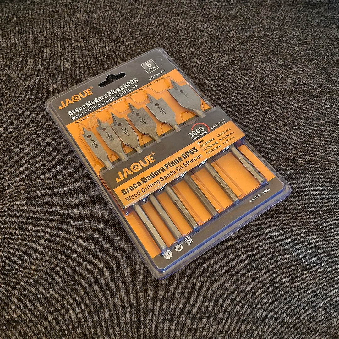 Broca Madera Plana Paleta 6 Piezas Jaque  3