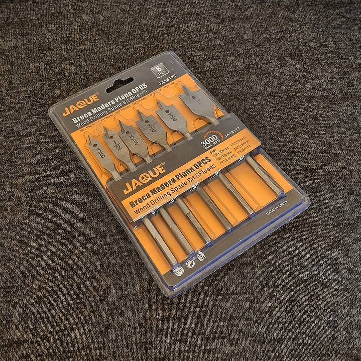 Broca Madera Plana Paleta 6 Piezas Jaque  3