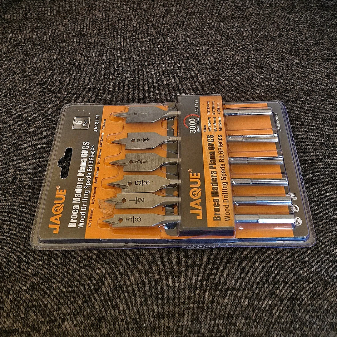 Broca Madera Plana Paleta 6 Piezas Jaque  4